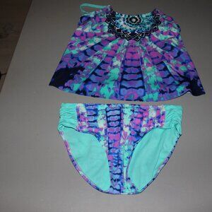 MUlti Color 2 Pcs Justice Tankinki Swimsuit Size 14